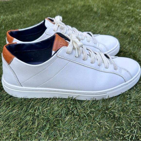 BYLT Basics Everyday Shoes Low Top Lace Up Neutral White Leather Sneakers 9.5 - Picture 1 of 11